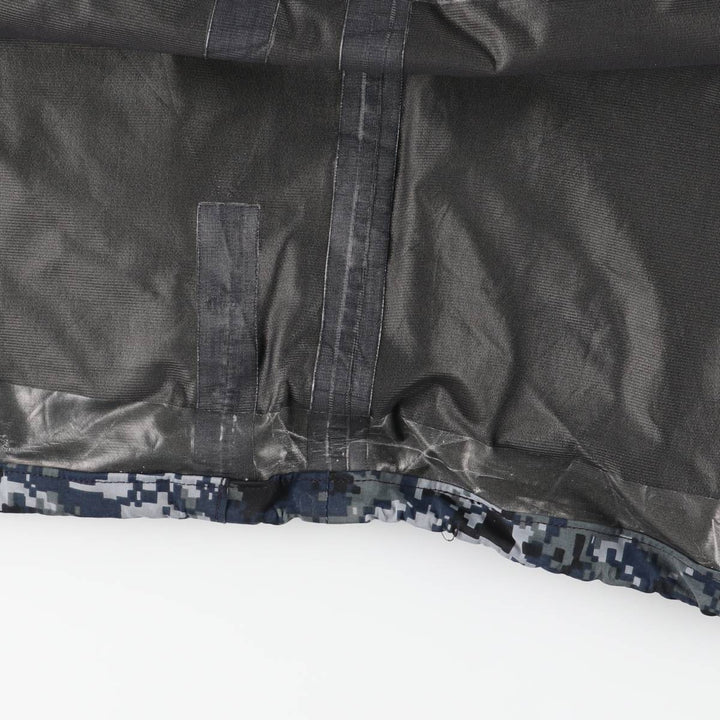 2000'S US Military Issue Camouflage Pattern NWU Digital Camo Military Gore-Tex Parka, Made in USA, Small-X-Long (Men's Size S equivalent) Nylon navy blue type Vintage Second Hand