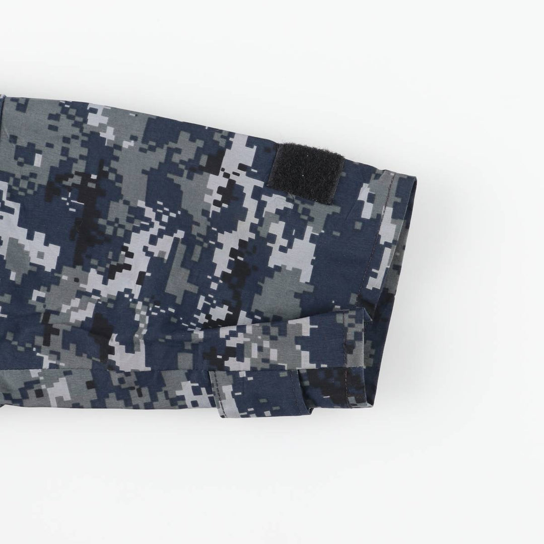 2000'S US Military Issue Camouflage Pattern NWU Digital Camo Military Gore-Tex Parka, Made in USA, Small-X-Long (Men's Size S equivalent) Nylon navy blue type Vintage Second Hand