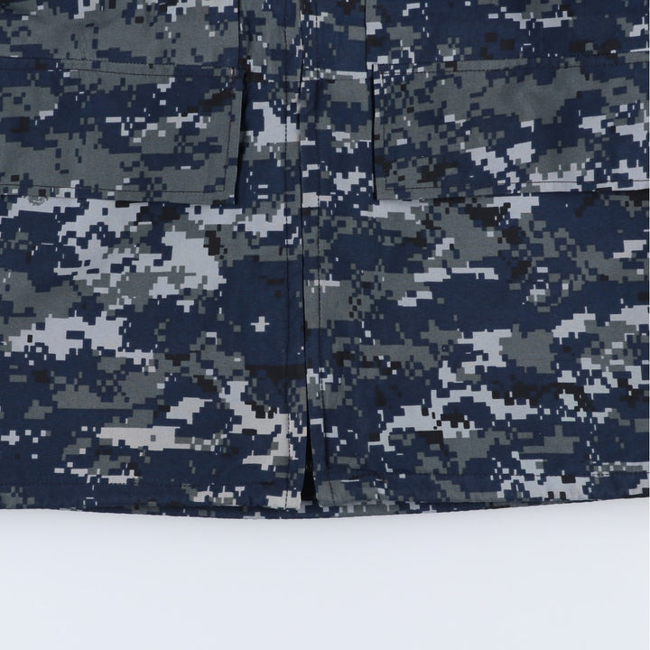 Genuine US Navy Working Jacket, Camouflage Pattern, Military Gore-Tex Parka, Small X-Short (Men's Size S equivalent) Nylon navy blue type Vintage Second Hand