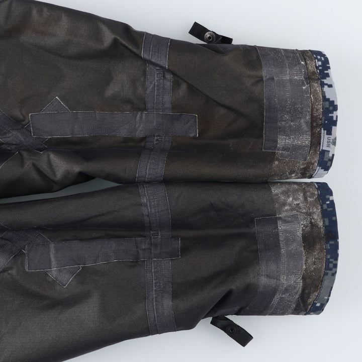 Genuine US Navy Working Jacket, Camouflage Pattern, Military Gore-Tex Parka, Small X-Short (Men's Size S equivalent) Nylon navy blue type Vintage Second Hand
