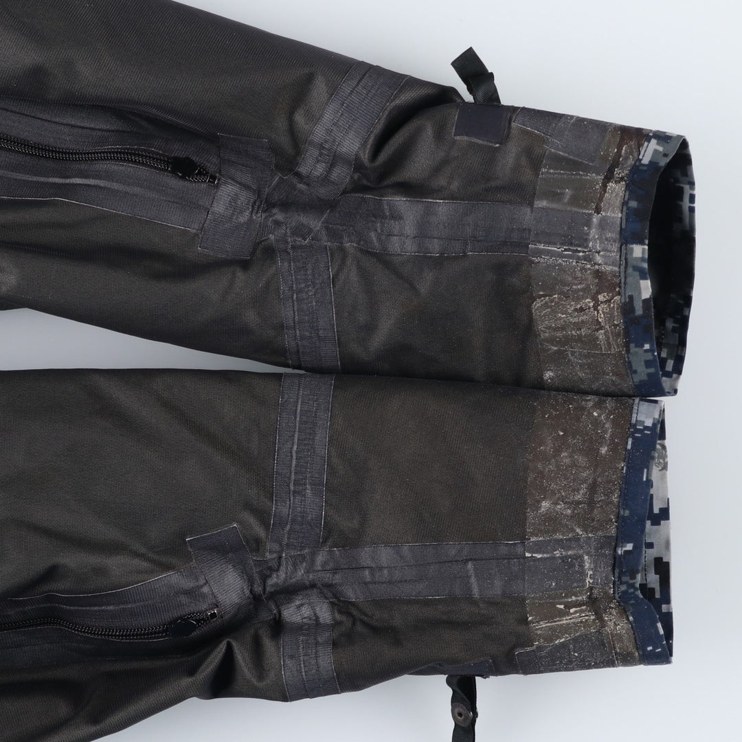 Genuine US Navy Working Jacket, Camouflage Pattern, Military Gore-Tex Parka, Small X-Short (Men's Size S equivalent) Nylon navy blue type Vintage Second Hand