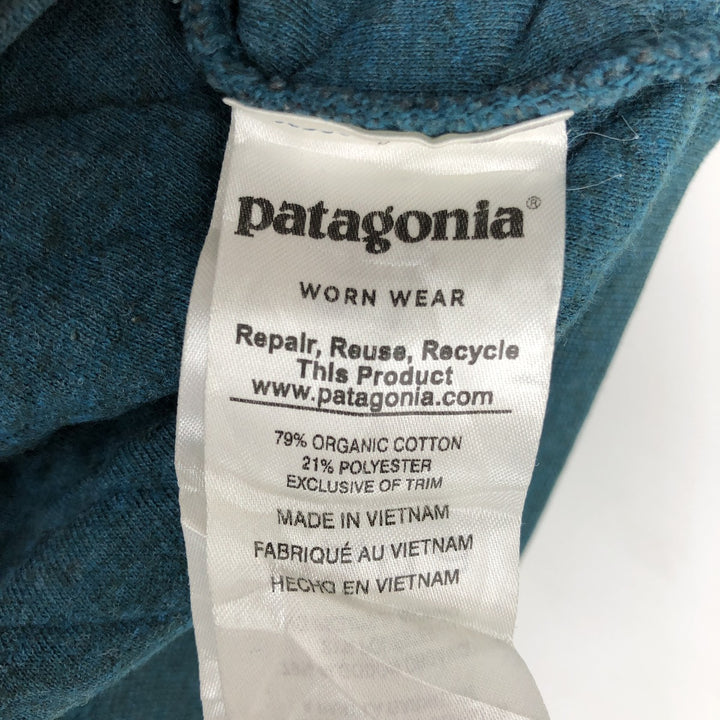Patagonia Organic Cotton Diamond Quilted Snap-T Sweatshirt 25281FA17 (Women's Size M) cotton turquoise blue Vintage Second Hand
