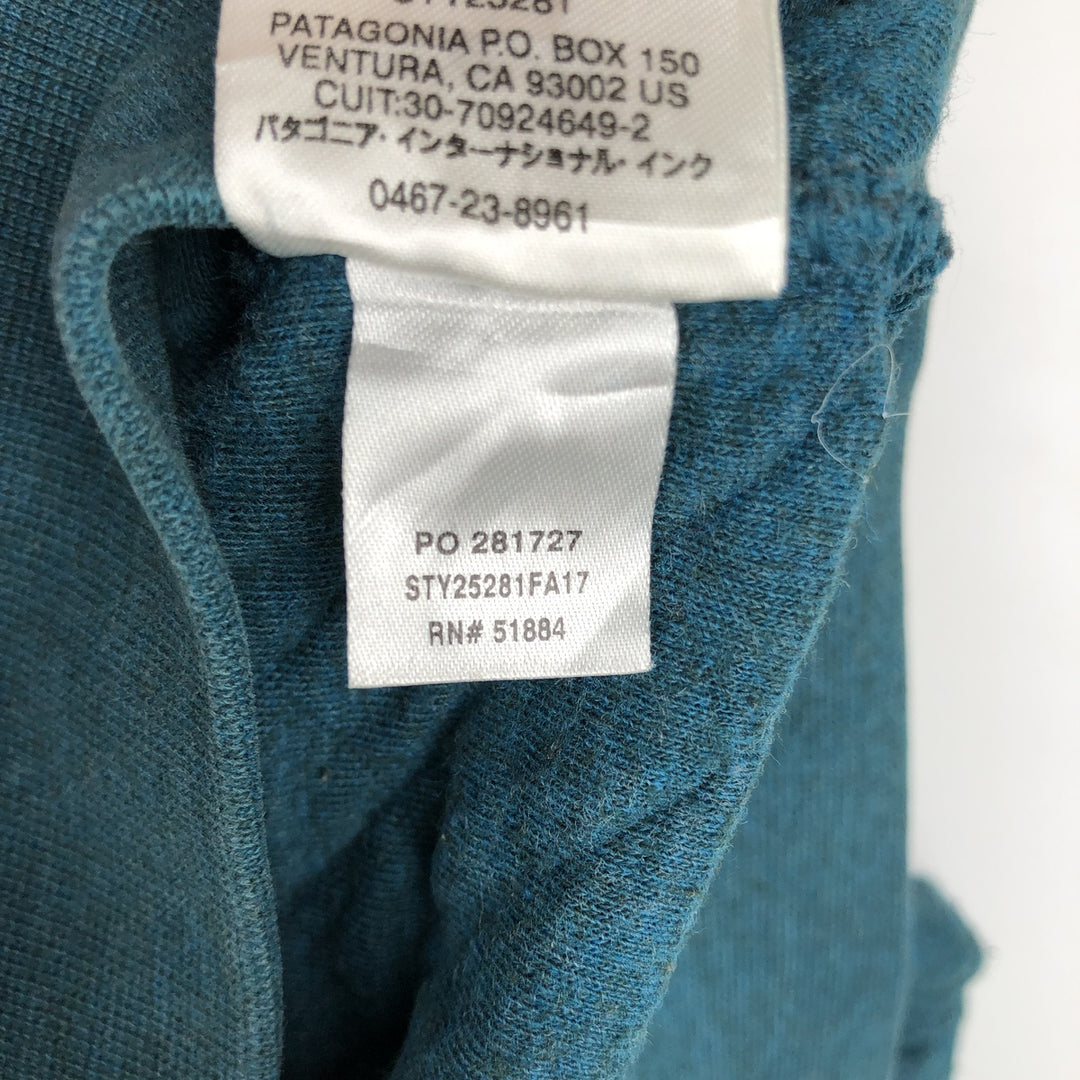 Patagonia Organic Cotton Diamond Quilted Snap-T Sweatshirt 25281FA17 (Women's Size M) cotton turquoise blue Vintage Second Hand