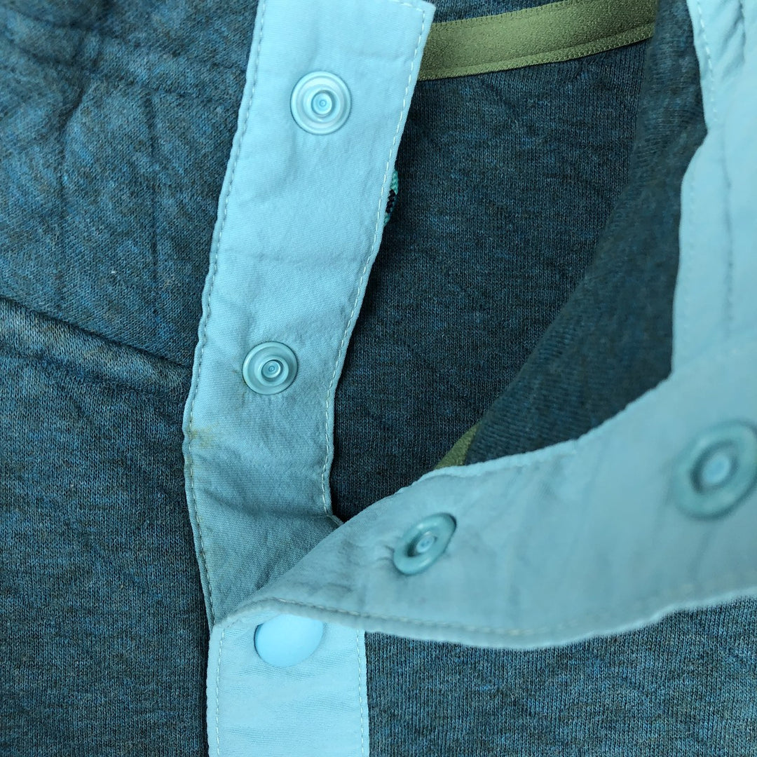 Patagonia Organic Cotton Diamond Quilted Snap-T Sweatshirt 25281FA17 (Women's Size M) cotton turquoise blue Vintage Second Hand