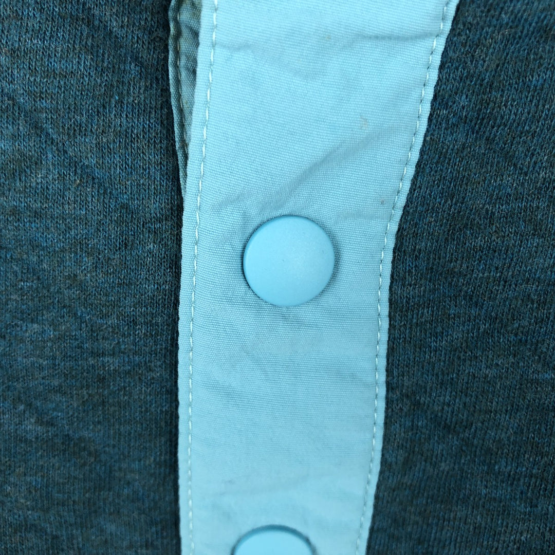 Patagonia Organic Cotton Diamond Quilted Snap-T Sweatshirt 25281FA17 (Women's Size M) cotton turquoise blue Vintage Second Hand