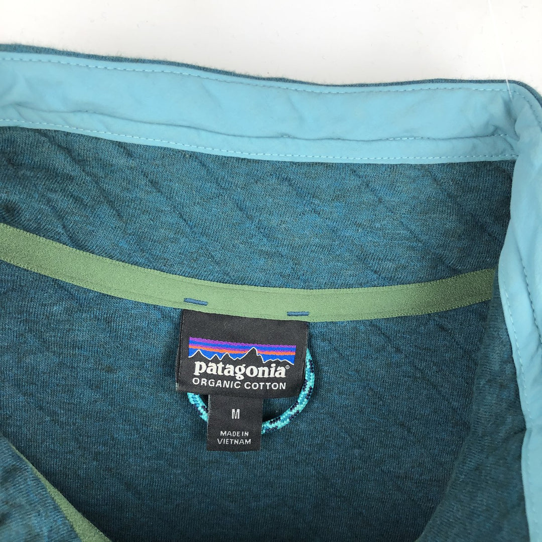 Patagonia Organic Cotton Diamond Quilted Snap-T Sweatshirt 25281FA17 (Women's Size M) cotton turquoise blue Vintage Second Hand