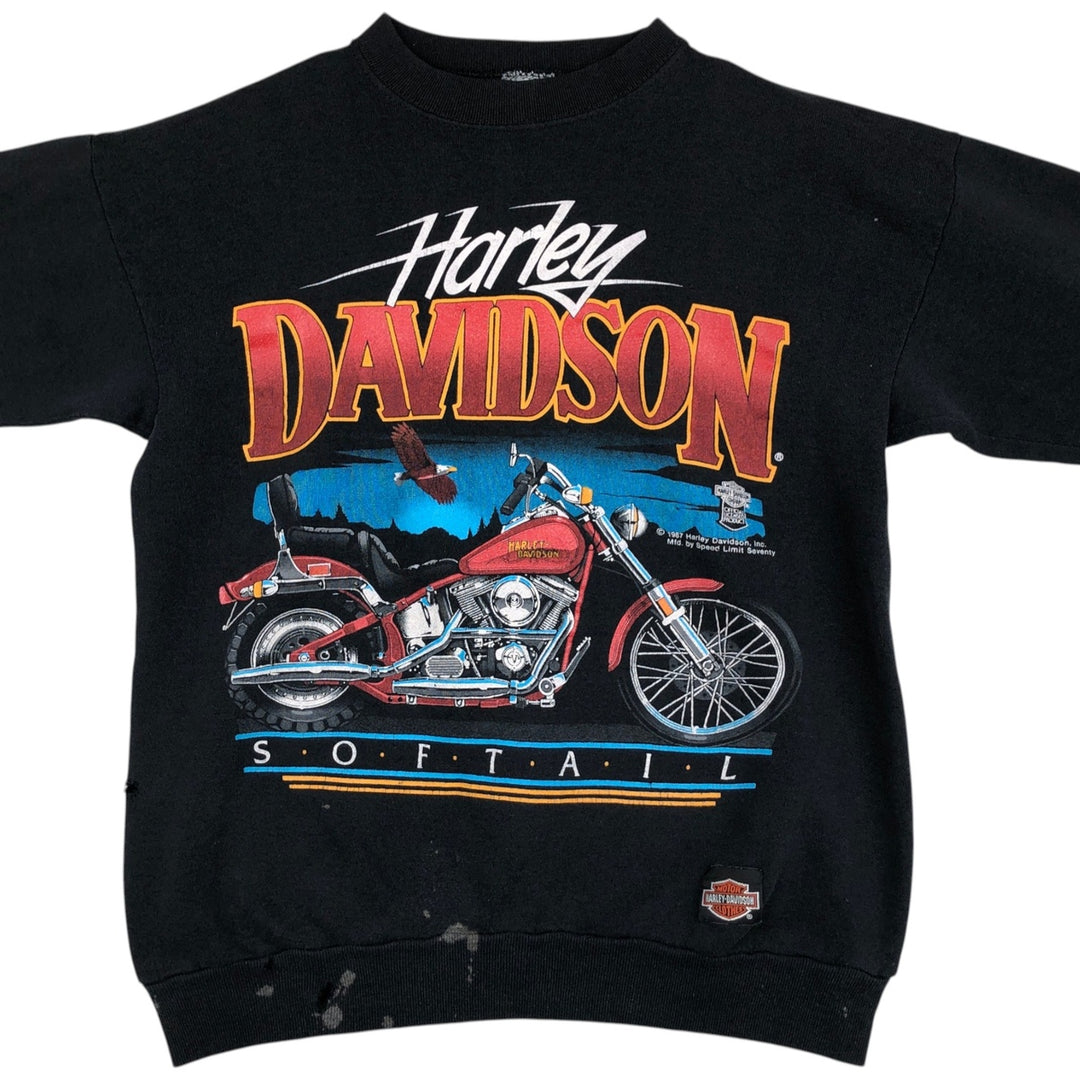 1980'S Harley-Davidson Advertising Sweatshirt, Women's Size L (approx.), Vintage unclear black type Vintage Second Hand