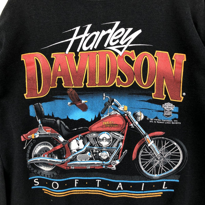1980'S Harley-Davidson Advertising Sweatshirt, Women's Size L (approx.), Vintage unclear black type Vintage Second Hand