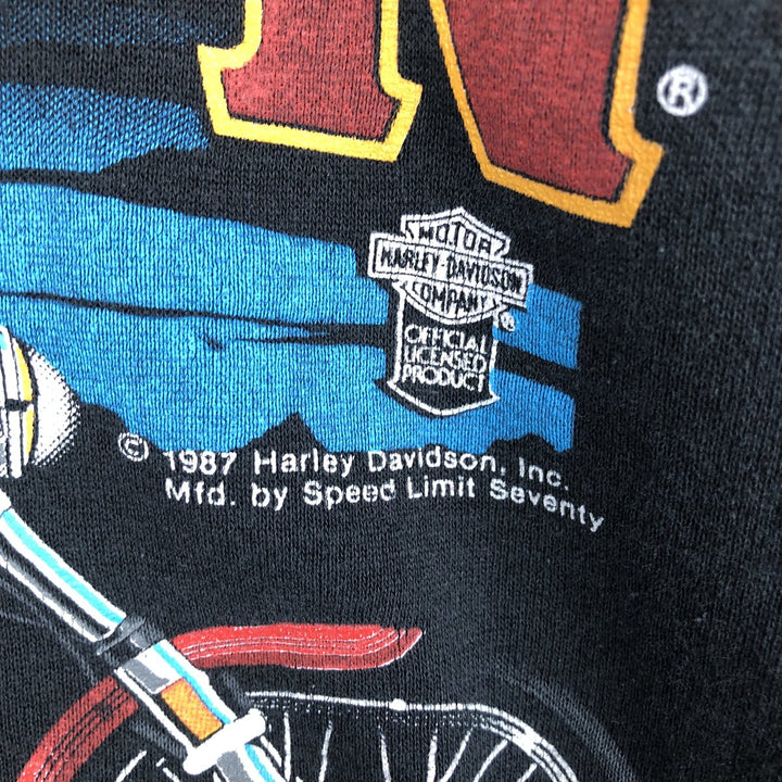 1980'S Harley-Davidson Advertising Sweatshirt, Women's Size L (approx.), Vintage unclear black type Vintage Second Hand