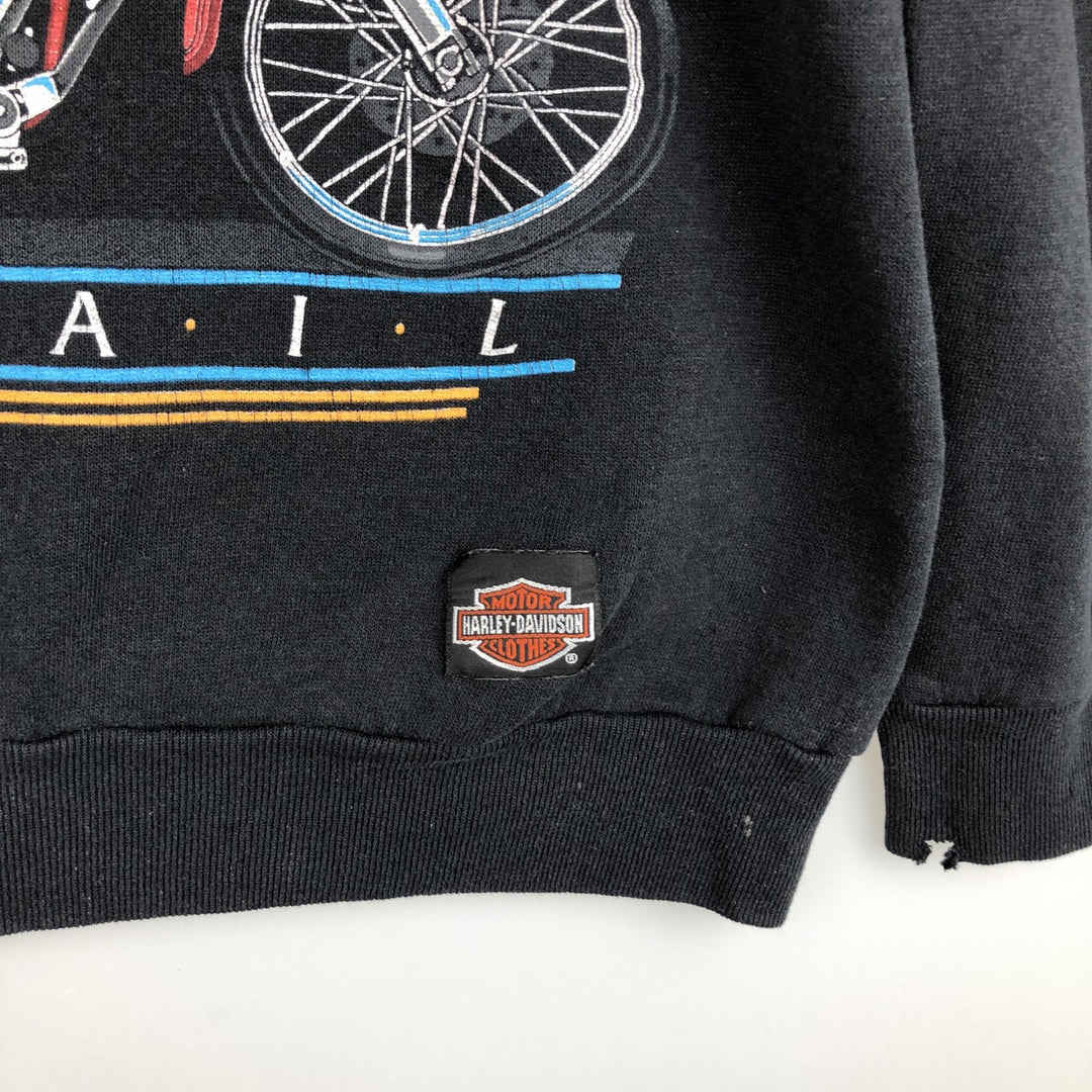 1980'S Harley-Davidson Advertising Sweatshirt, Women's Size L (approx.), Vintage unclear black type Vintage Second Hand