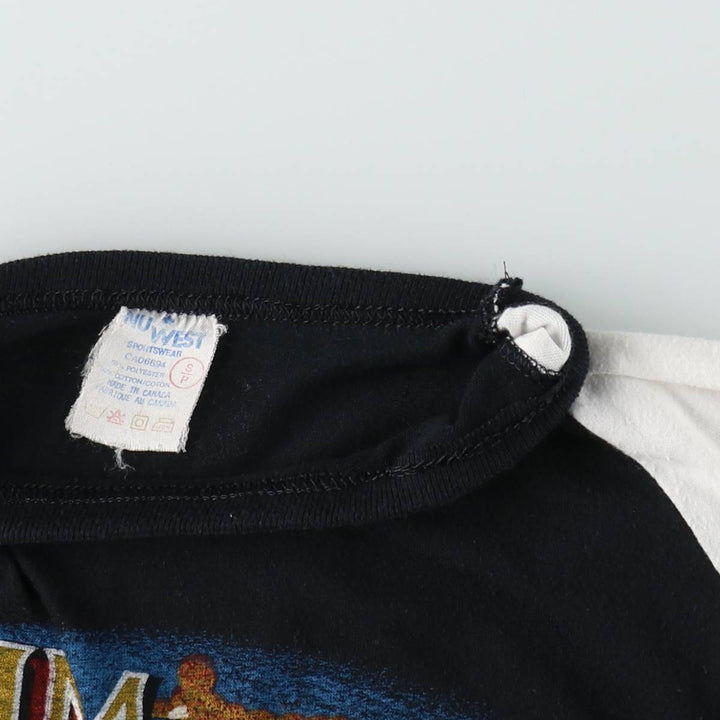 80'S NU WEST JIM MORRISON Jim Morrison 3/4 Sleeve Raglan Band T-Shirt, Made in Canada, Women's Size S (Equivalent), Vintage polyester black type Vintage Second Hand