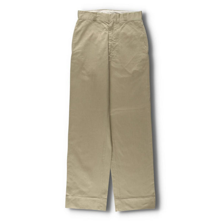 1970'S US Military Issue Pants, Made in USA, Women's Size L (W28 equivalent), Vintage cotton Khaki type beige Vintage Second Hand