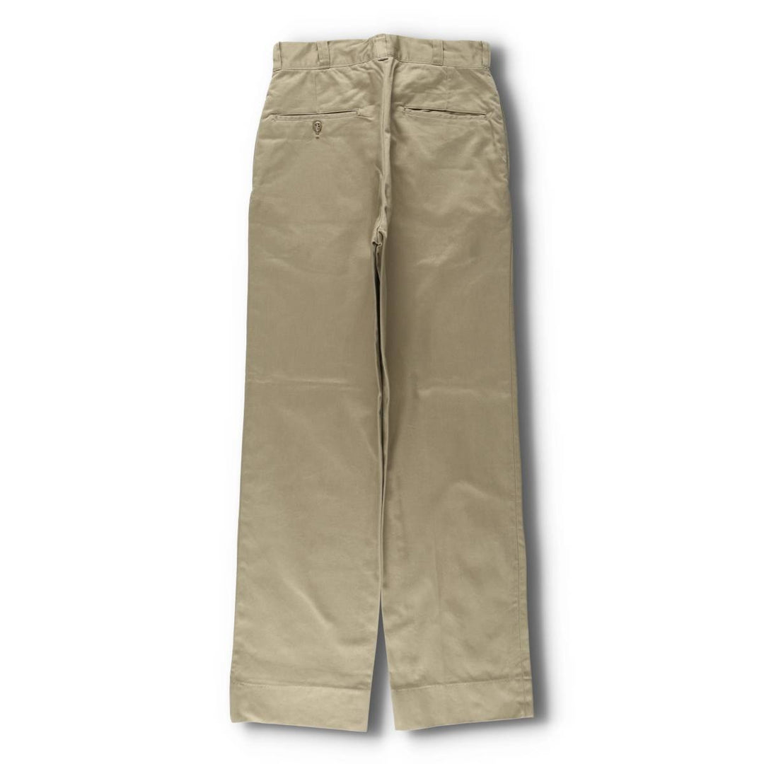 1970'S US Military Issue Pants, Made in USA, Women's Size L (W28 equivalent), Vintage cotton Khaki type beige Vintage Second Hand