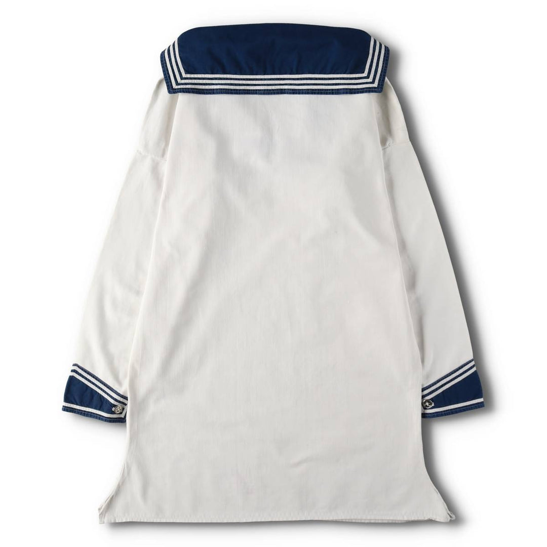 Italian Army Long-Sleeved Sailor Shirt, Women's Size M (approx.) unclear white type Vintage Second Hand