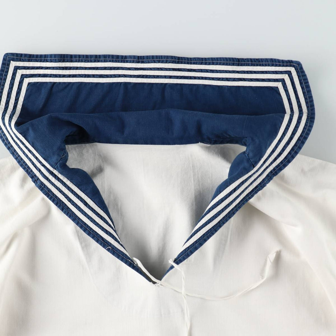 Italian Army Long-Sleeved Sailor Shirt, Women's Size M (approx.) unclear white type Vintage Second Hand