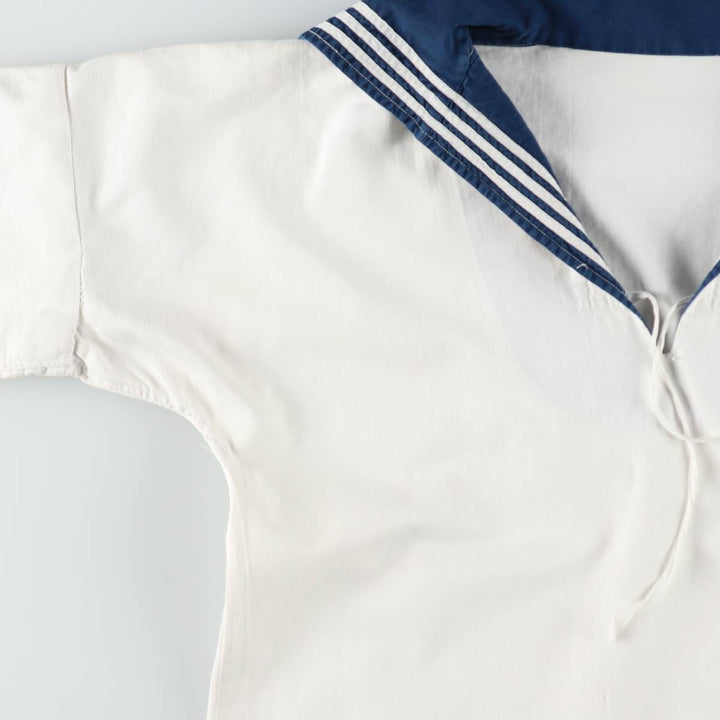 Italian Army Long-Sleeved Sailor Shirt, Women's Size M (approx.) unclear white type Vintage Second Hand