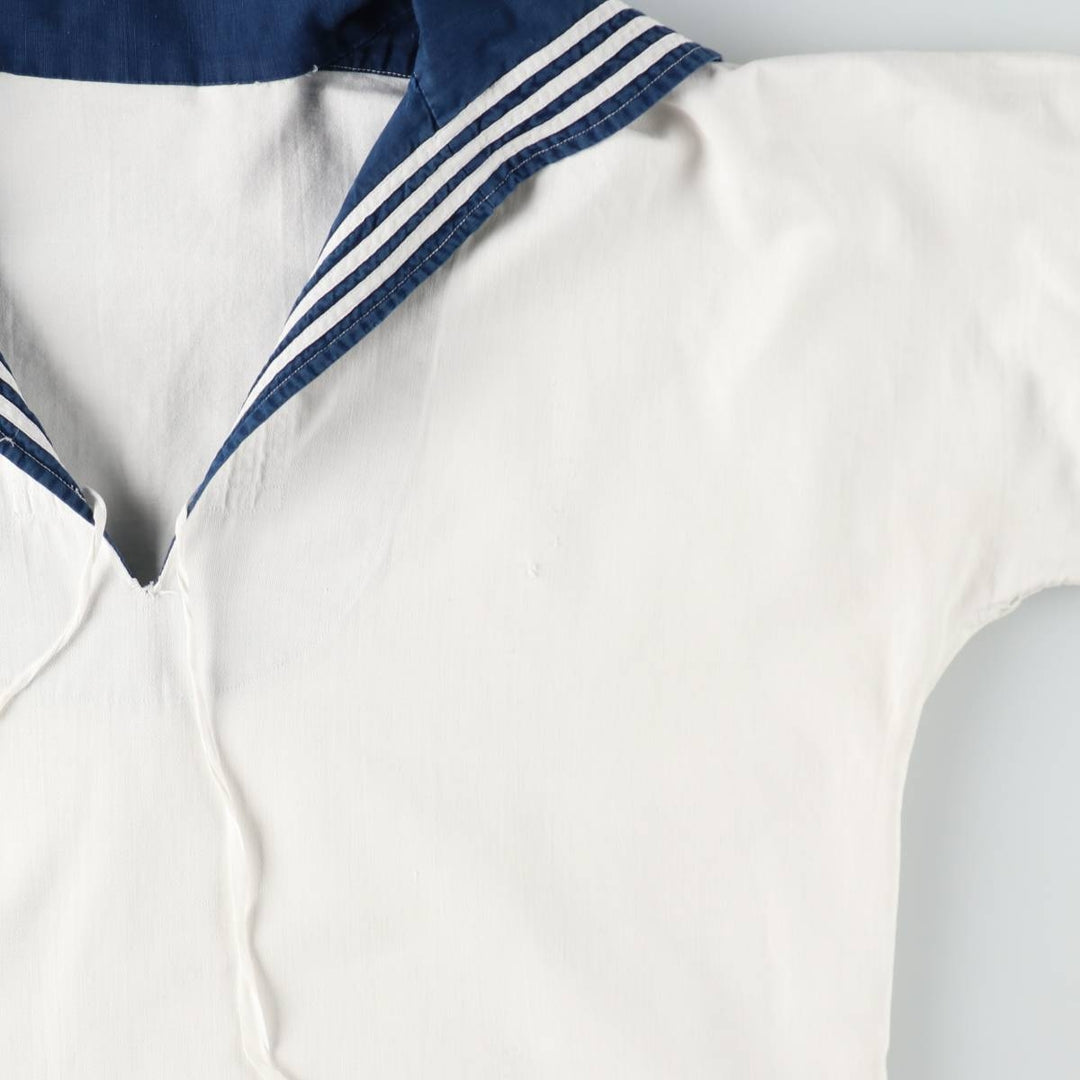 Italian Army Long-Sleeved Sailor Shirt, Women's Size M (approx.) unclear white type Vintage Second Hand