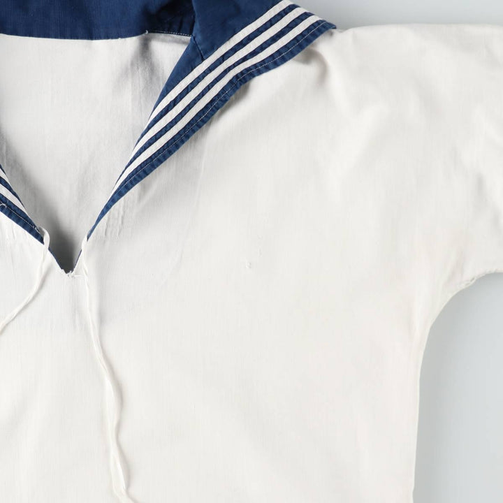 Italian Army Long-Sleeved Sailor Shirt, Women's Size M (approx.) unclear white type Vintage Second Hand