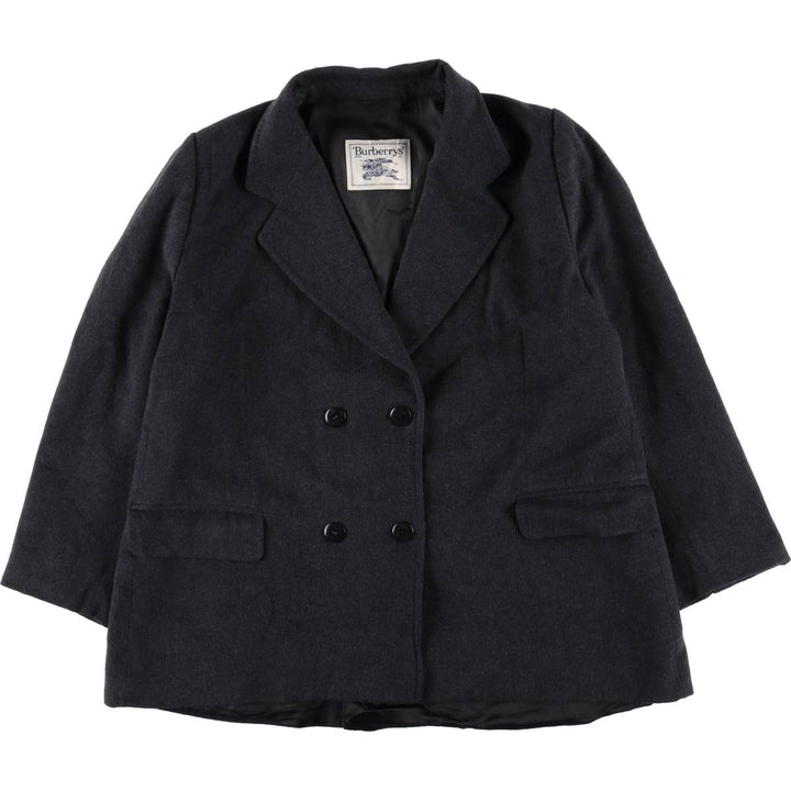 Burberry's double-breasted wool tailored jacket, women's size M (approx.) wool Charcoal Vintage Second Hand