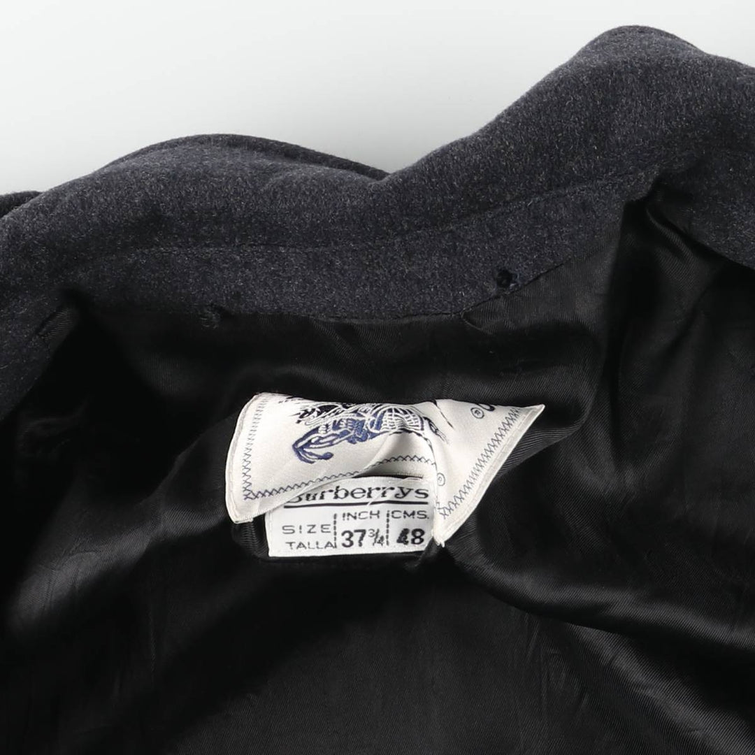 Burberry's double-breasted wool tailored jacket, women's size M (approx.) wool Charcoal Vintage Second Hand