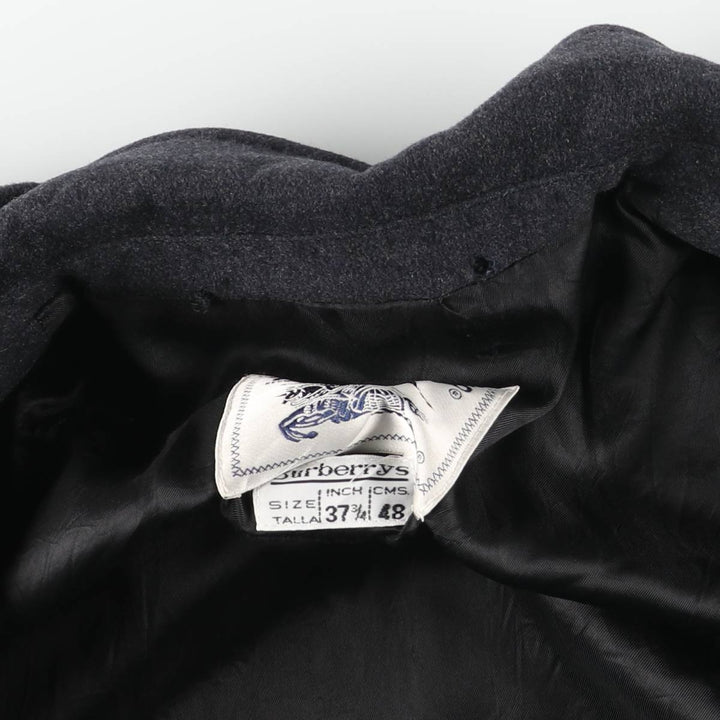 Burberry's double-breasted wool tailored jacket, women's size M (approx.) wool Charcoal Vintage Second Hand