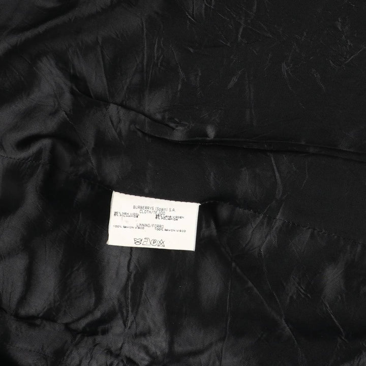 Burberry's double-breasted wool tailored jacket, women's size M (approx.) wool Charcoal Vintage Second Hand