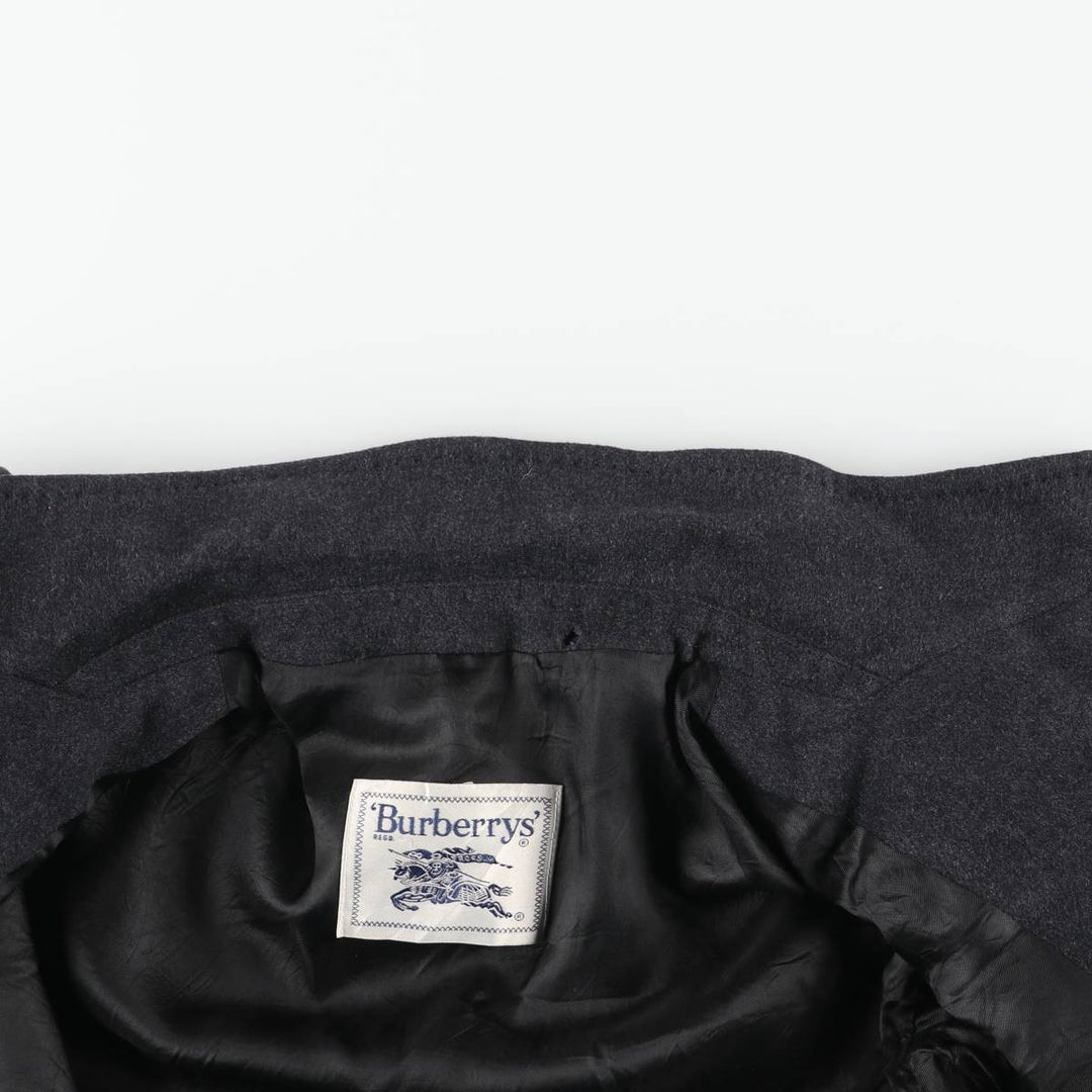 Burberry's double-breasted wool tailored jacket, women's size M (approx.) wool Charcoal Vintage Second Hand