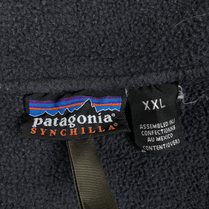 2000'S Patagonia SYNCHILLA fleece pullover (25735FA01), men's size XXL equivalent. polyester navy blue type Vintage Second Hand