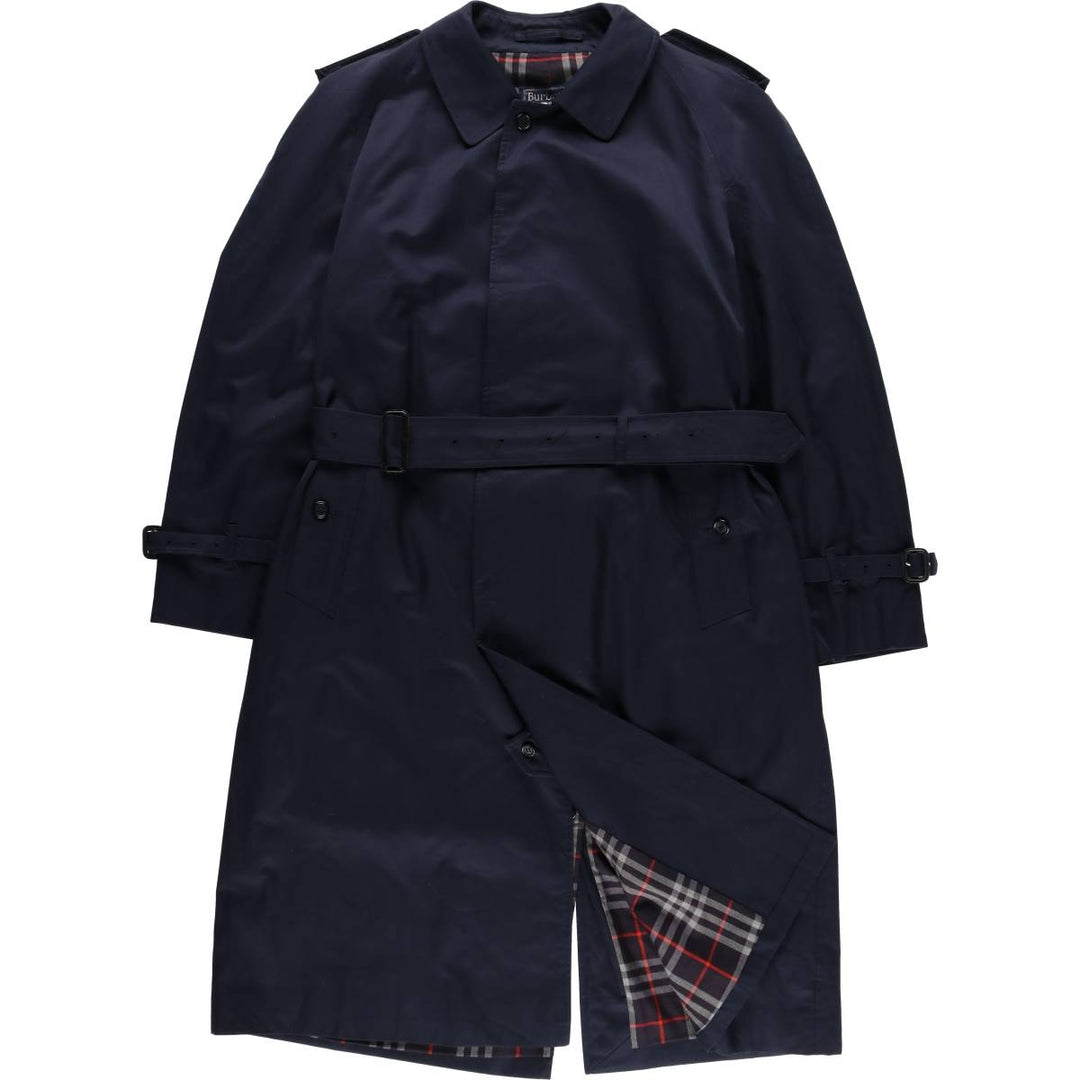 Burberry's single-breasted trench coat, made in England, men's size L (approx.) cotton navy blue type Vintage Second Hand