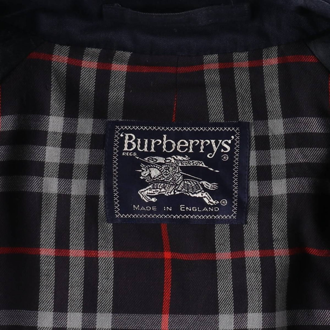 Burberry's single-breasted trench coat, made in England, men's size L (approx.) cotton navy blue type Vintage Second Hand