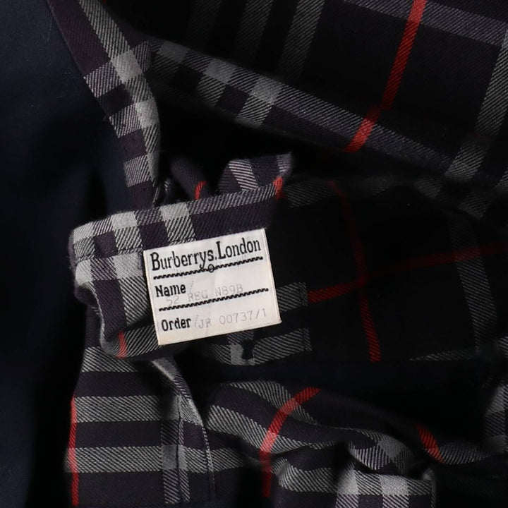 Burberry's single-breasted trench coat, made in England, men's size L (approx.) cotton navy blue type Vintage Second Hand