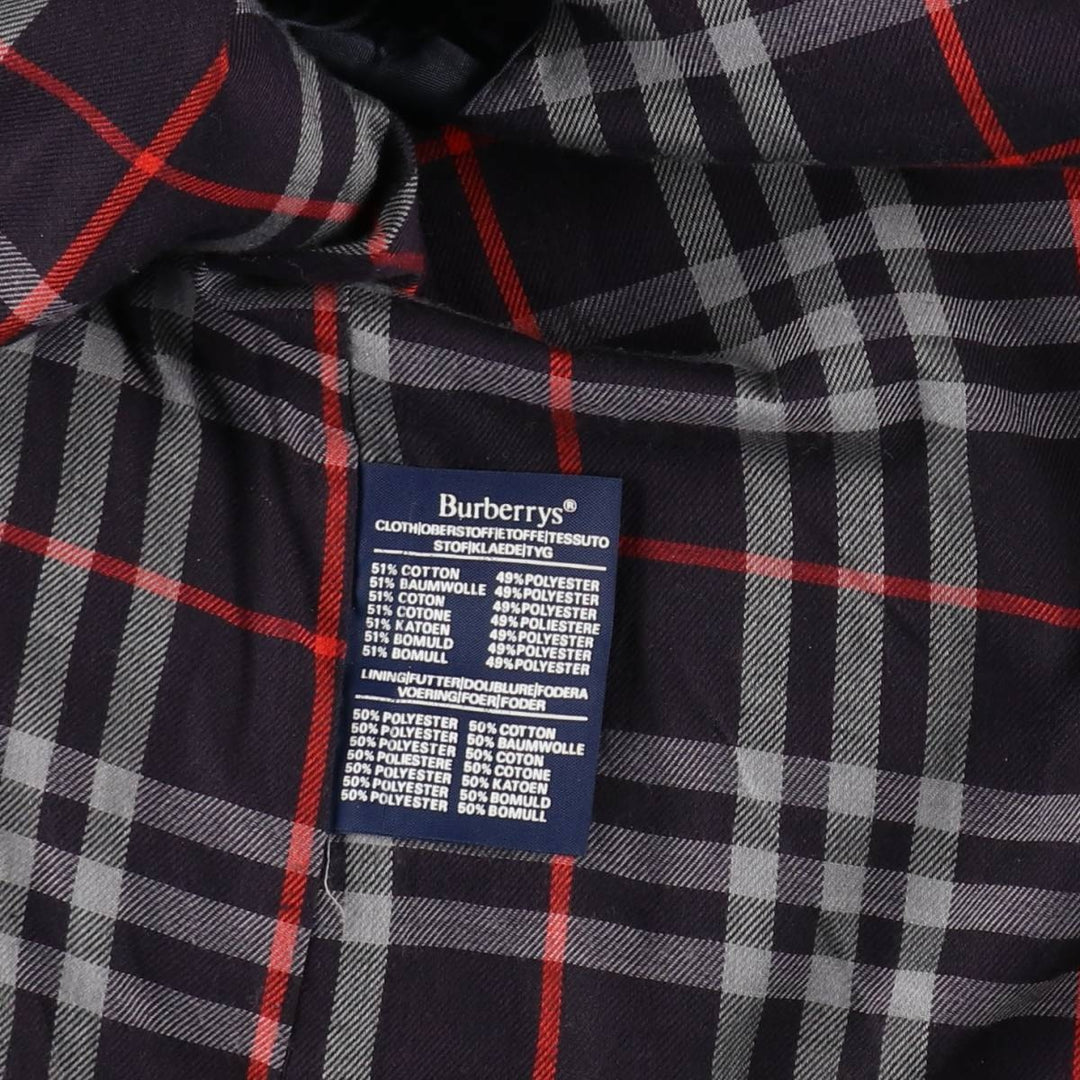 Burberry's single-breasted trench coat, made in England, men's size L (approx.) cotton navy blue type Vintage Second Hand