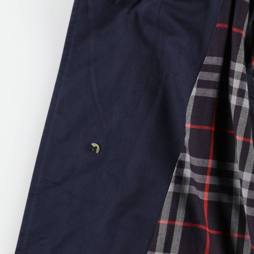 Burberry's single-breasted trench coat, made in England, men's size L (approx.) cotton navy blue type Vintage Second Hand