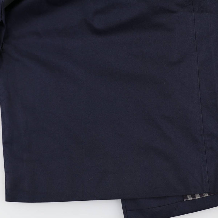 Burberry's single-breasted trench coat, made in England, men's size L (approx.) cotton navy blue type Vintage Second Hand