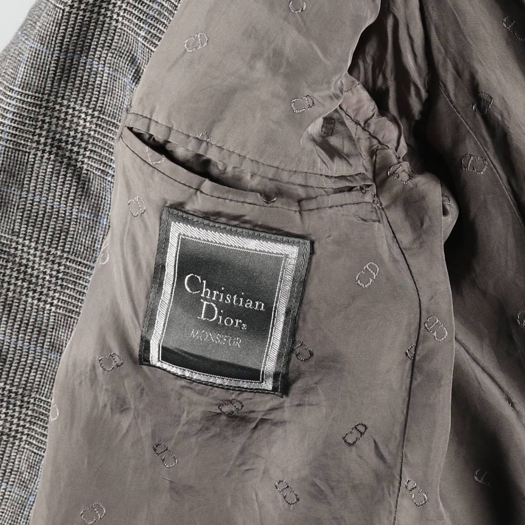 Christian Dior MONSIEUR Check Pattern Wool Tailored Jacket, Men's Size S (approx.) wool gray type Vintage Second Hand