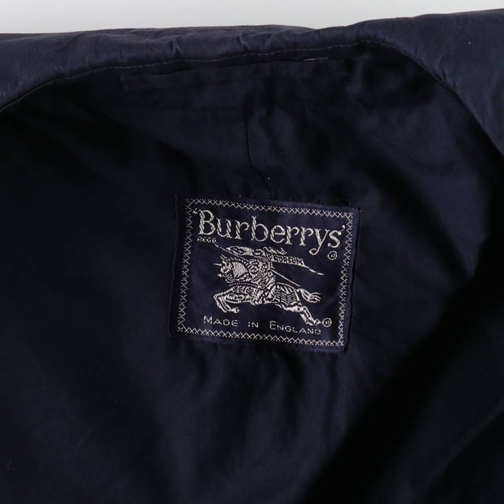 Vintage 1980'S Burberry 100% Cotton Balmacaan Coat, Made in England, Men's Size XL cotton navy blue type Vintage Second Hand