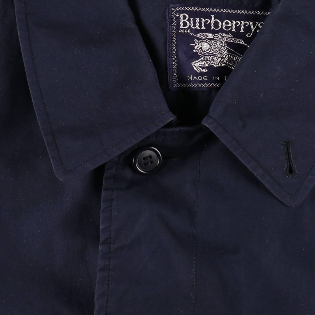 Vintage 1980'S Burberry 100% Cotton Balmacaan Coat, Made in England, Men's Size XL cotton navy blue type Vintage Second Hand