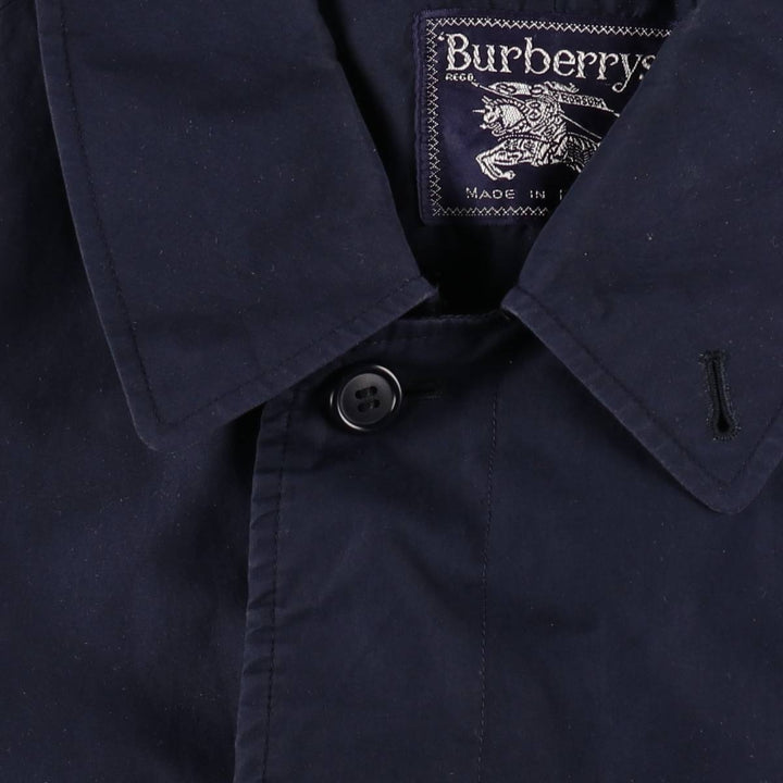 Vintage 1980'S Burberry 100% Cotton Balmacaan Coat, Made in England, Men's Size XL cotton navy blue type Vintage Second Hand