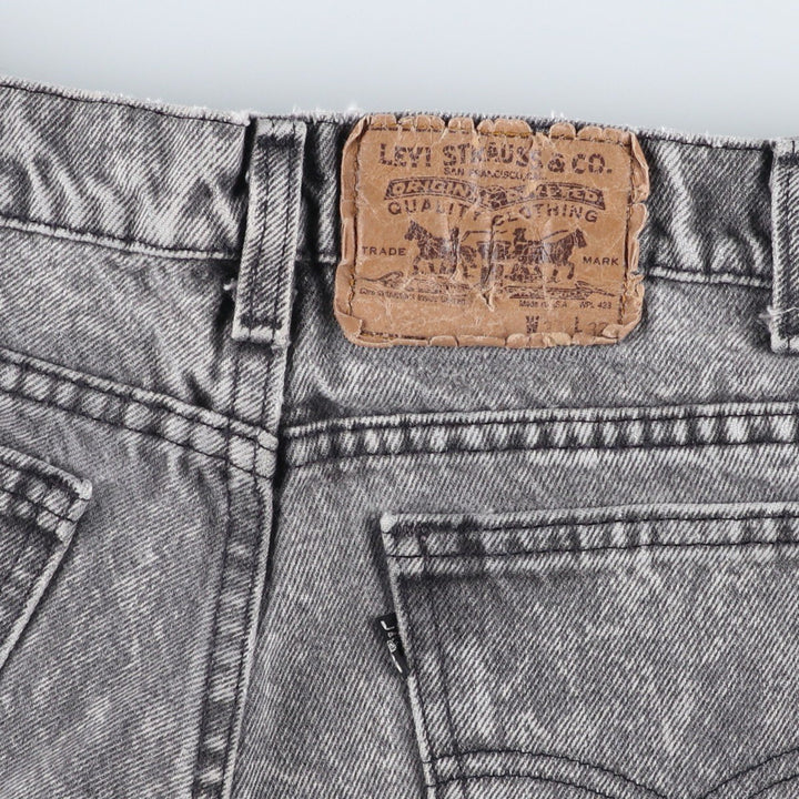 1990'S Levi's 40550-4158 Chemical Wash Black Denim Tapered Jeans, Made in USA, Men's W32 (approx.) cotton black type Vintage Second Hand