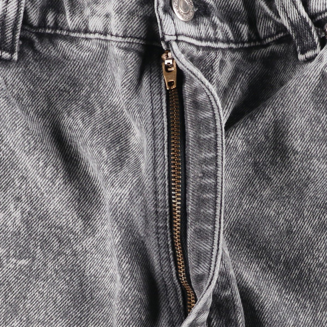 1990'S Levi's 40550-4158 Chemical Wash Black Denim Tapered Jeans, Made in USA, Men's W32 (approx.) cotton black type Vintage Second Hand
