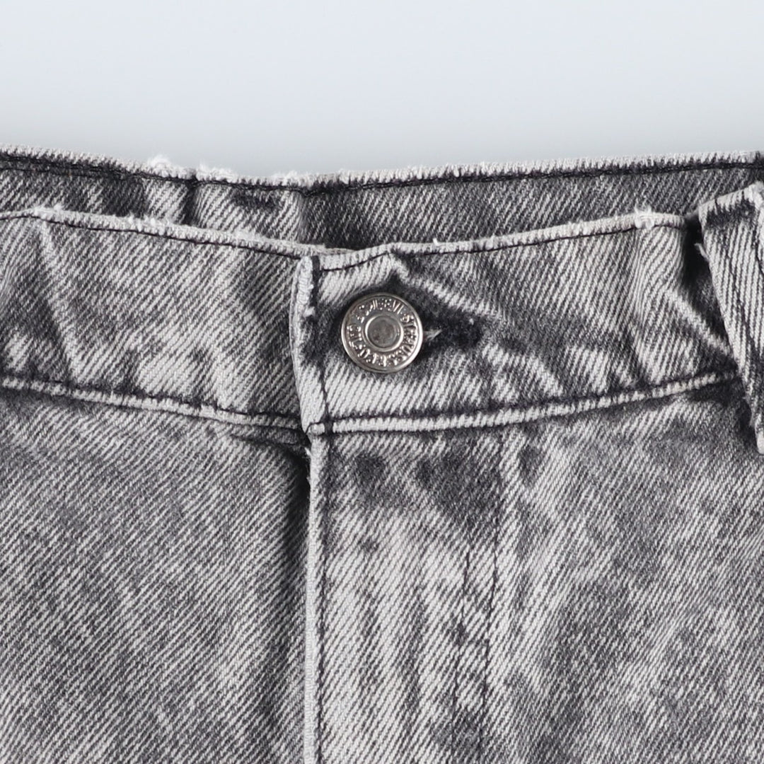 1990'S Levi's 40550-4158 Chemical Wash Black Denim Tapered Jeans, Made in USA, Men's W32 (approx.) cotton black type Vintage Second Hand