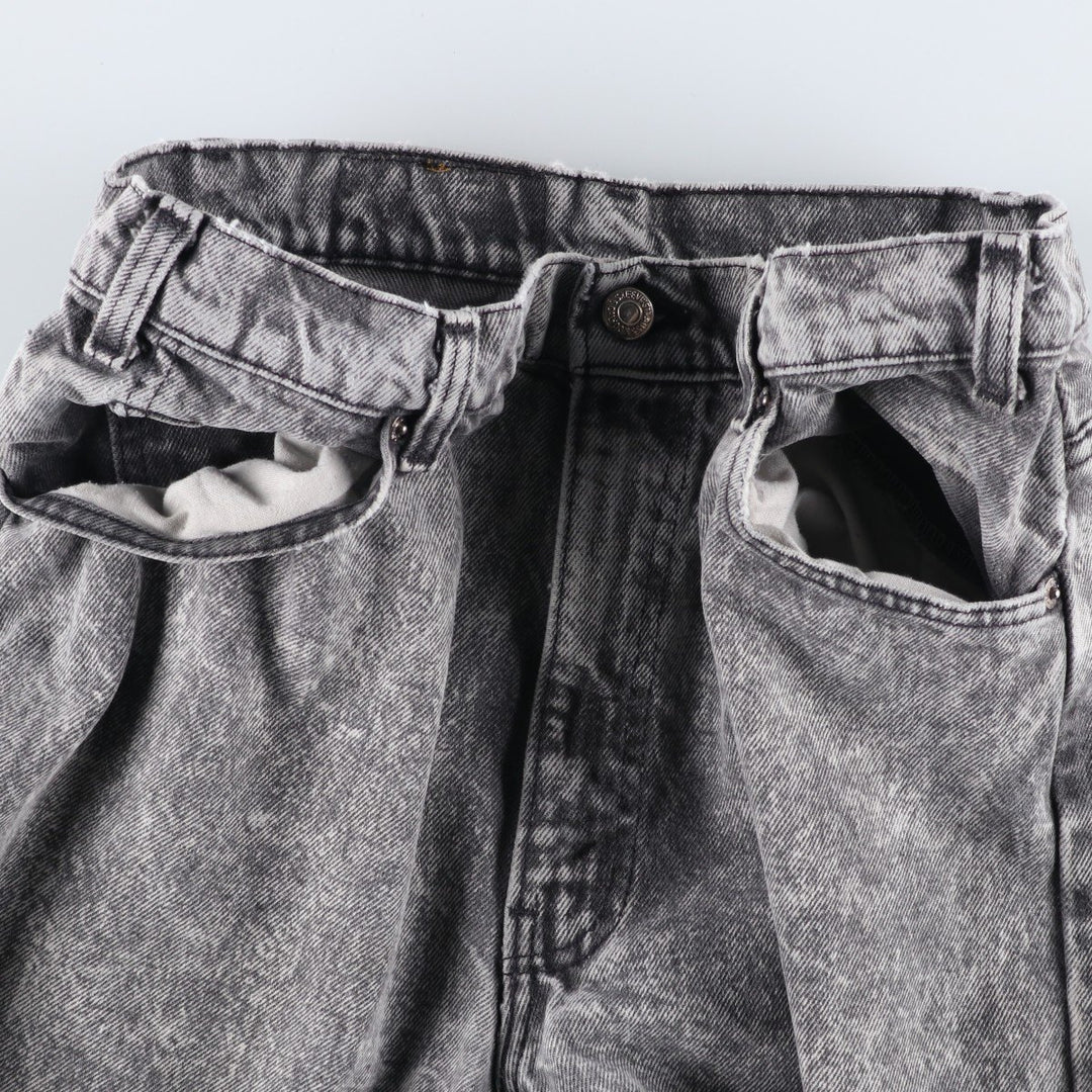 1990'S Levi's 40550-4158 Chemical Wash Black Denim Tapered Jeans, Made in USA, Men's W32 (approx.) cotton black type Vintage Second Hand