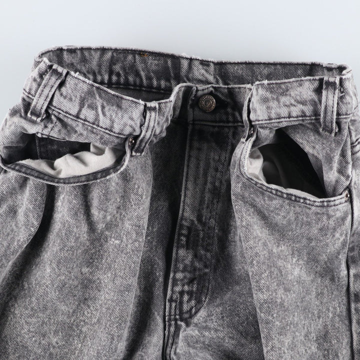 1990'S Levi's 40550-4158 Chemical Wash Black Denim Tapered Jeans, Made in USA, Men's W32 (approx.) cotton black type Vintage Second Hand
