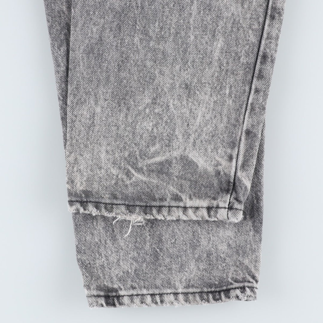 1990'S Levi's 40550-4158 Chemical Wash Black Denim Tapered Jeans, Made in USA, Men's W32 (approx.) cotton black type Vintage Second Hand