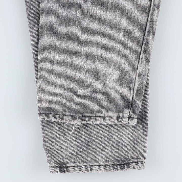 1990'S Levi's 40550-4158 Chemical Wash Black Denim Tapered Jeans, Made in USA, Men's W32 (approx.) cotton black type Vintage Second Hand