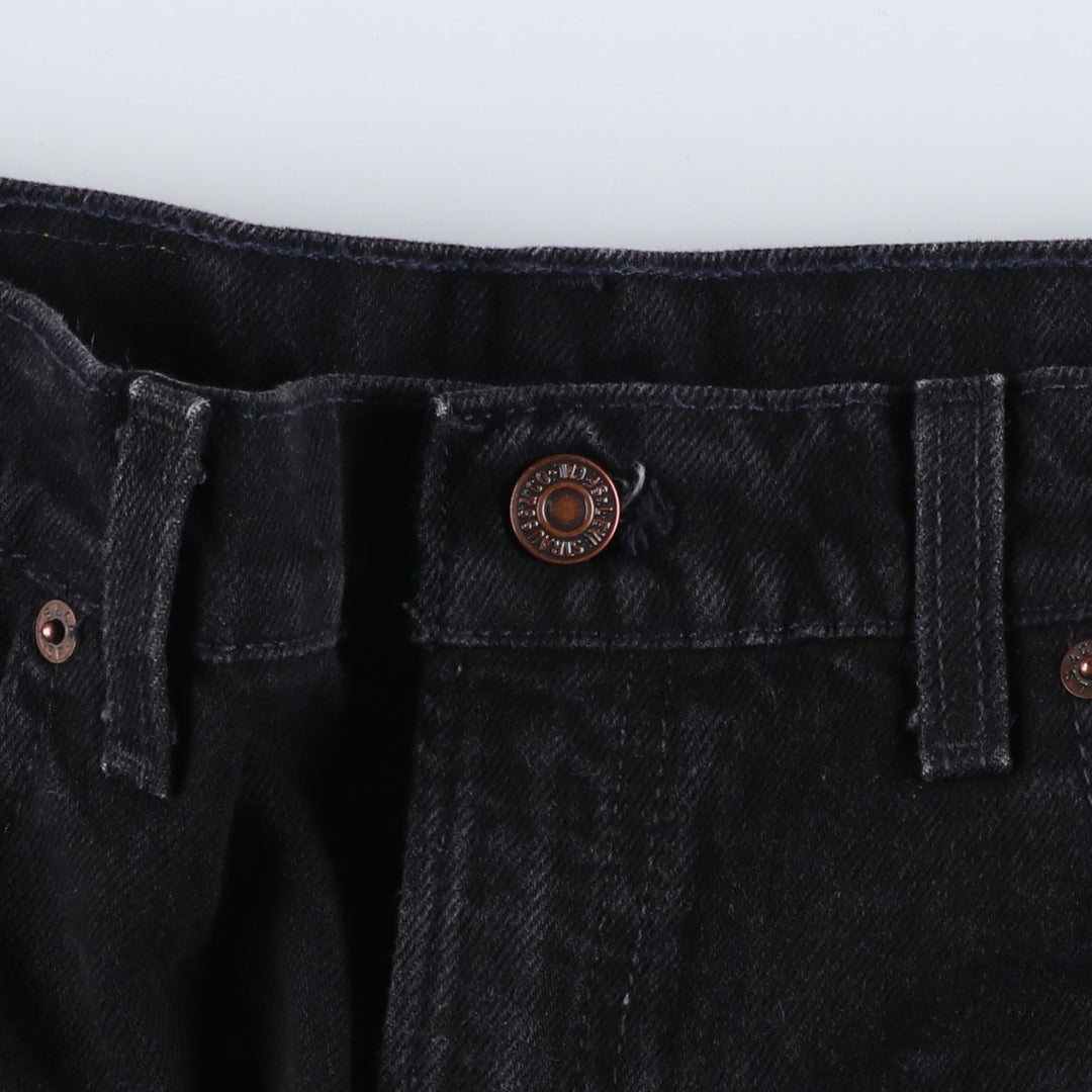 Levi's Black Denim Tapered Jeans, Made in USA, Men's Size W35 (approx.) cotton black type Vintage Second Hand