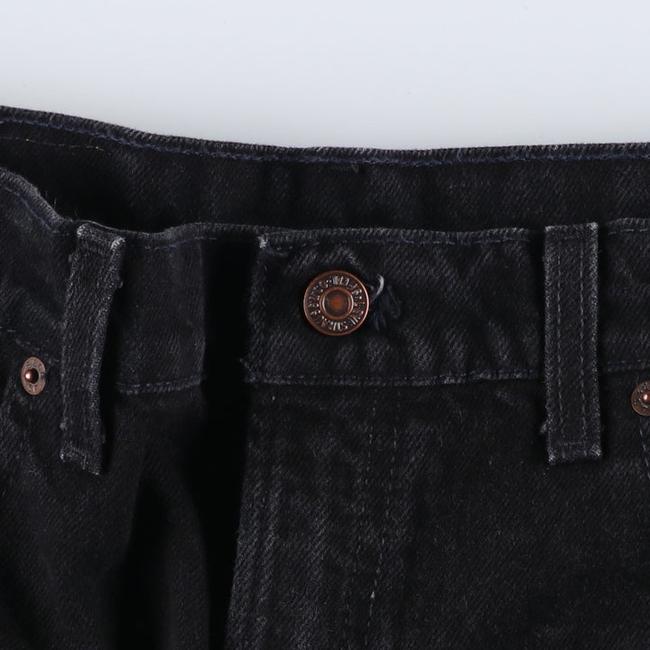 Levi's Black Denim Tapered Jeans, Made in USA, Men's Size W35 (approx.) cotton black type Vintage Second Hand