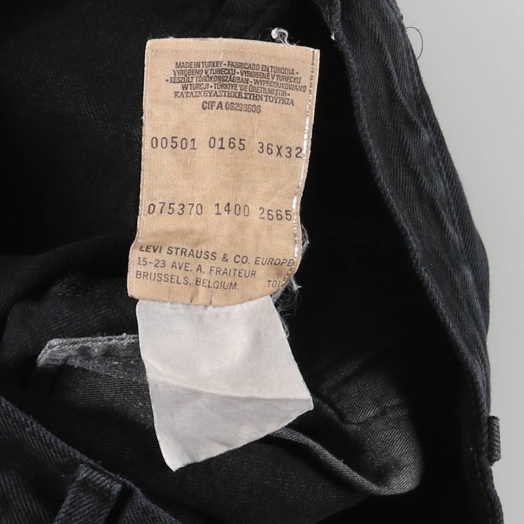 2000'S Levi's 501 Euro Model Black Denim Straight Denim Pants, Men's Size W35 cotton black type Vintage Second Hand