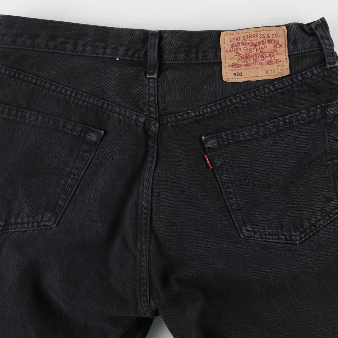 2000'S Levi's 501 Euro Model Black Denim Straight Denim Pants, Men's Size W35 cotton black type Vintage Second Hand