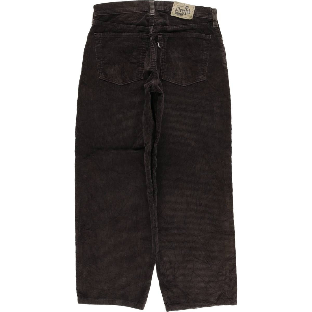 90'S Levi's Silver Tab Baggy Corduroy Pants, Made in USA, Men's, Size W32, Vintage cotton brown type Vintage Second Hand